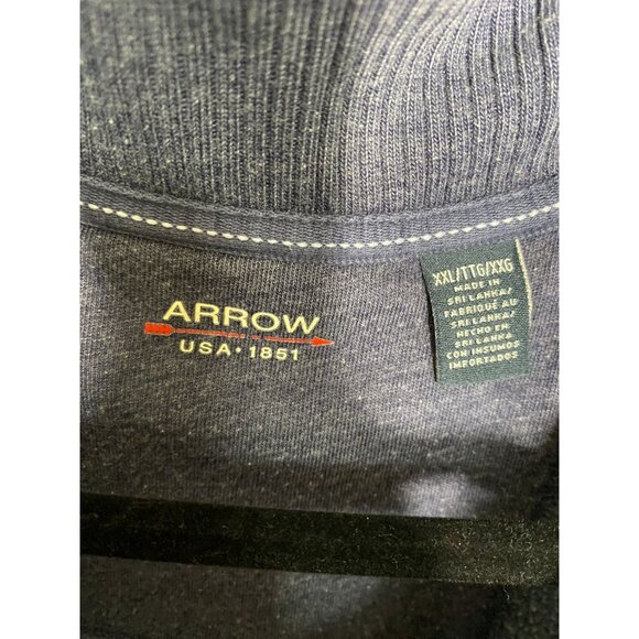 Arrow USA 1851 Men’s XXL Quarter-Zip Pullover Gray Long-Sleeve Cotton Blend - Picture 3 of 6